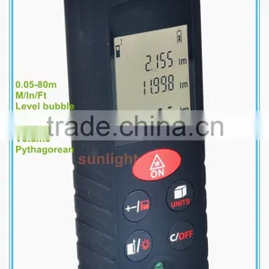 80m Economical Laser Distance Meter Laser Range Finder M/In/Ft Three Units With Level Bubble thumbnail-1