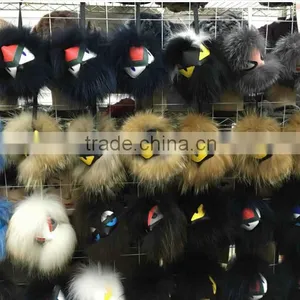 Wholesale Price Raccoon Fur Monster Keychain thumbnail-1