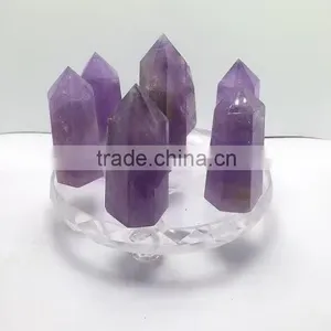 Natural Amethyst Crystal Point Seven Star Group thumbnail-6