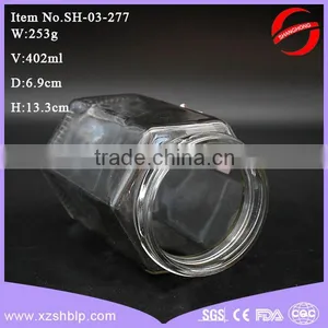 400ml Hexagonal Glass Jar With Metal Screw Top Lid thumbnail-3