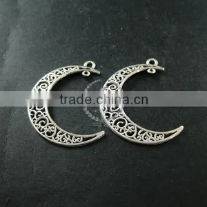 36x32mm Vintage Style Antiqued Silver Plated Moon Connector DIY Pendant Charm Supplies Findings 1820270 thumbnail-2