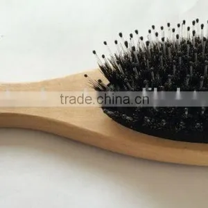 Wooden Paddle Nylon&bristle Cushion Hair Brush thumbnail-3