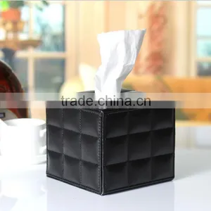 Wholesale Luxury Tissue Box, Black Leather Household Tissue Box thumbnail-1
