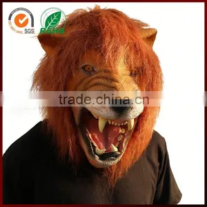 Halloween Costume Ideas Funny Carnival Real Animal Lion Latex Mask thumbnail-2