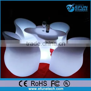 Glowing Led Bar Furniture Rgb Color Led Illuminated Bar Table With Stool thumbnail-4