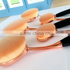 2017 Hot Sale 10pcs Cosmetic Brush Foundation Oval Makeup Brush Set thumbnail-5