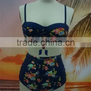 New Fashion Printed Flower Women Hot Sexy High Waist Bikini thumbnail-5