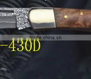 Damascus Folding Knife With Carbon Fiber Handle thumbnail-4