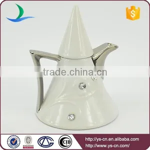 Silver Plated Ceramic Coffee Set With Diamond thumbnail-5