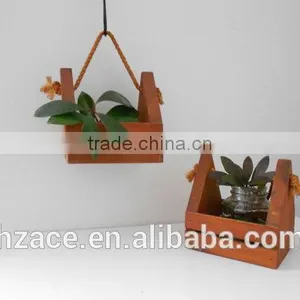 Geometric Wooden Planter - Modern Hanging Planter - Modern Hanging Planter thumbnail-3