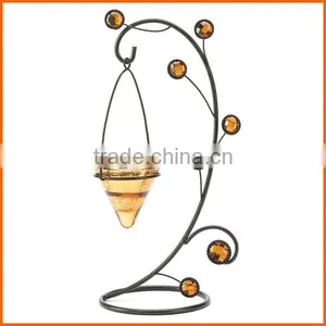 Hot Selling Gold Glass Cone Tealight Candle Holder thumbnail-1