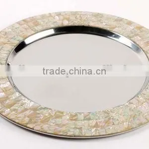 Mother Pearl Charger Plate/ Steel Show Plate/ Charger Plate thumbnail-1