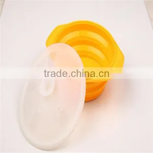 Made In China Collapsible Silicone Bowl With Lid/Silicone Cooking Bowls For Microwave Oven thumbnail-1
