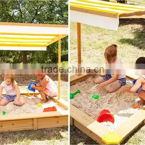 Outdoor Sandbox With Canopy, Kids Sandpit With Cover, Wooden Sandpit thumbnail-6