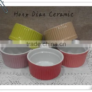 Ceramic Tableware White Porcelain Ramekin,Factory Direct Wholesale RAMEKIN W/STRAIGHT WAVY thumbnail-1