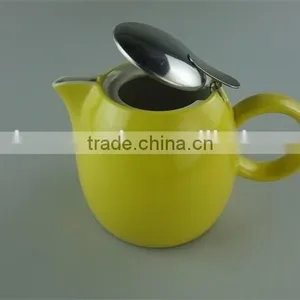 Stock Ceramic Round Water Bottle,glazed Stainless Steel Lid Water Pot,teapot thumbnail-2