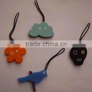 Fashion Style Custom Design Eco-friendly Silicon Cell Phone Pendant thumbnail-1