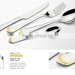Stainless Steel Gold Cover Knife Forks Spoon Set for Cutlery Set thumbnail-1