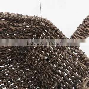 High Handle Black Color Seagrass Basket thumbnail-3