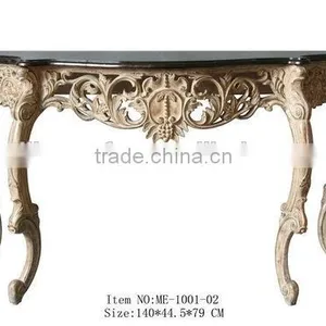 French Style Reproduction Living Room Furniture Console Table With Wood Top thumbnail-3
