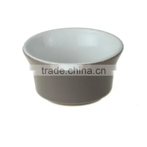 3.5"white Inside+Grey Outside Color Tableware Ceramic Mini Bowl thumbnail-1