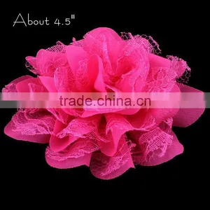 Chiffon and Lace Flower Clip for Kids Hair Accessories for Baby Girl thumbnail-5