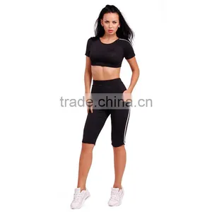 Latest Design Tracksuit Women Track Suit Sweat Suits 2 Two Piece Crop Top and Pants Set Sportswear Custom Tracksuit thumbnail-2