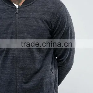 2017 High Quality New Design Durable Baseball Collar 100% Polyester Sweat Black Casual Men Sport Running Bomber Jacket thumbnail-3