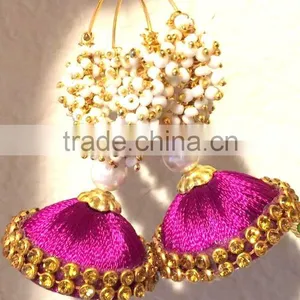 Antique Finish Kada Bangle Sets With Hangings, Bridal Indian Churi Bracelet, Gold Finish Bangle Sets thumbnail-3