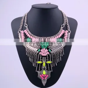 Latest Vintage Tribal Alloy Resin Fashion Beaded Jewelry Necklace thumbnail-6