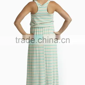 Comfortable Fit Round Neck Stripe Maternity Maxi Dress Wholesale Maternity Clothes 2016 thumbnail-3