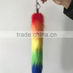 Fluffy Custom Colour Faux Fox Fur Accessory Fur Tail Keychain thumbnail-4