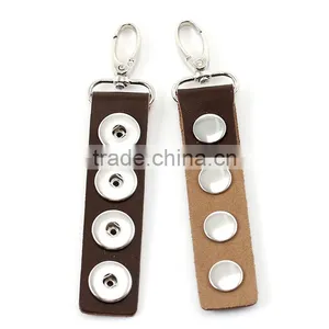 Real Leather Copper Key Chain Coffee W/Lobster Clasp Fit Snap Button,Fashion thumbnail-1