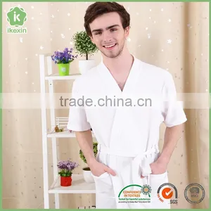 New Arrival Warm Celestial Blue Flannel Hotel Bathrobe thumbnail-1