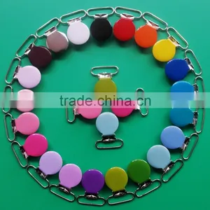 Round 1 Inch Enamel Suspender Passy Binky Pacifier Mitten Clip thumbnail-1