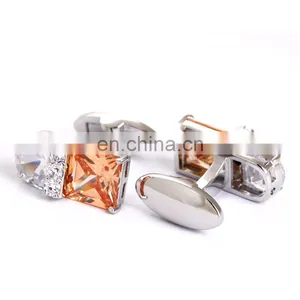 High Luxury White Crystal Wedding Gift Cufflinks thumbnail-3