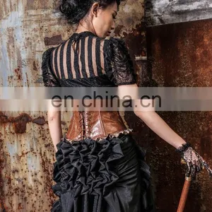 Steampunk Gothic Blouse With Jabot and Octopus Brooch thumbnail-5