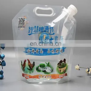 Plastic Safe Food Grade Beer/juice/milk/wine Spout Pouch Bag With Spout Tap With Handle Colorful Printing thumbnail-1