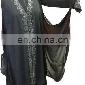 Black Color Casual Wear Silver Diamond Stone Work Islamic Wear Burkha Abaya Designs 2017 (dubai Abaya 2017) thumbnail-3