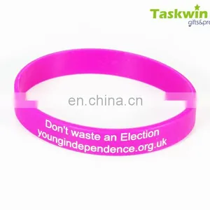 2017 Design Printing Your Own Logo Silicon Bracelet Wristband , Custom Cheap Wristband in Silicone thumbnail-2