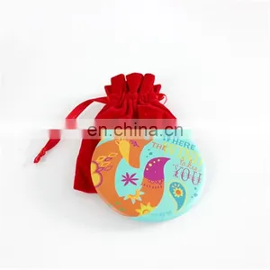 Custom Portable Plain One-way 75mm Cartoon Makeup Mirror/pocket Round Metal Mirror for Promotion Gifts thumbnail-2