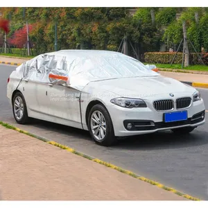 Universal Waterproof Sunshade Windscreen Protectors Aluminum Half Car Covers thumbnail-2