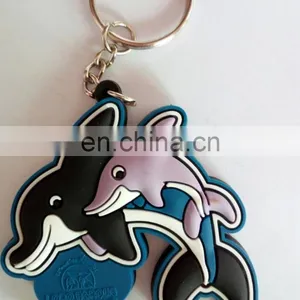 3D Custom Dolphin Shaped Soft Pvc Heart Lovers Keychain thumbnail-1