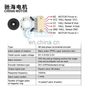 ChiHai Motor CHF-GM1024-N20VA Precision Structure L Shape Flip Speed Reduction With Steel Gearbox Geared Encoder Motor For Robot thumbnail-5