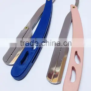 New Barber Salon Straight Razor - Metal Stainless Steel Razor - Plastic Handle Barber Razor thumbnail-1