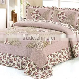 Brown Flower Printed Hand Quilted American Patchwork Quilts thumbnail-1