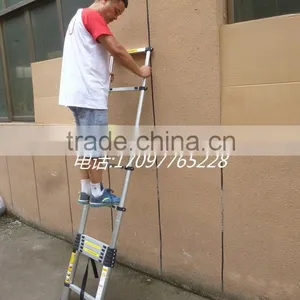 TELESCOPIC 3.2m ALUMINIUM DIY FOLDABLE EXTENDABLE BULIDERS MULTI PURPOSE LADDER thumbnail-3