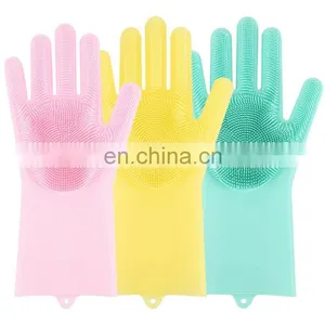 Dishwashing GloveR Magic Silicone Scrubber Rubber Cleaning GloveRs For Kitchen Pet thumbnail-1