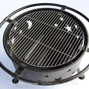 Star And Moon Outdoor Smokeless Fire Pit Wood Burning Patio BBQ Grills thumbnail-3