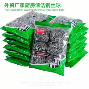 Rust Resistant Metal Scourer 6pcs Pack Large Size Steel Scourer Ball thumbnail-1